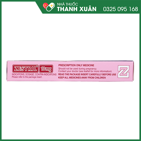 Zestril 10mg trị tăng huyết áp, suy tim